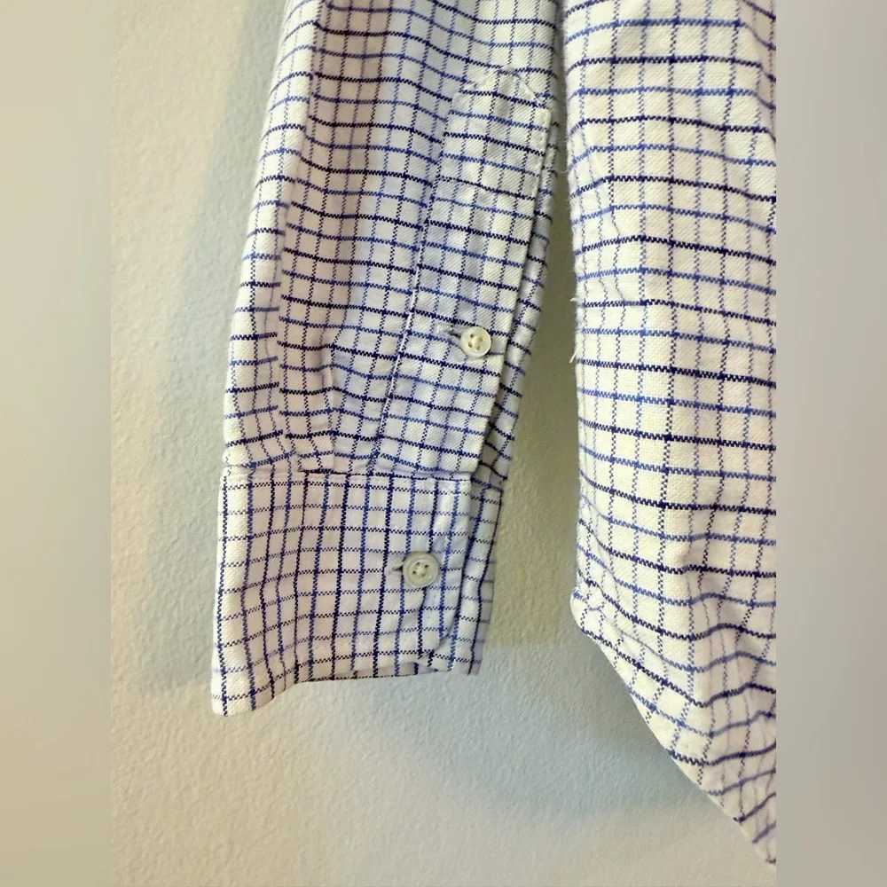 Boys Ralph Lauren Blue Checkered Button Down Shirt - Size 7